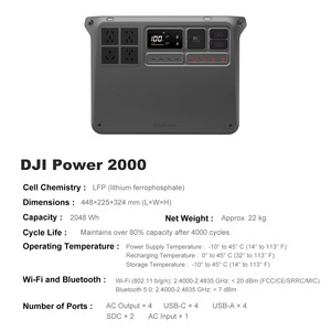 Estación de Energía DJI Power 2000 de Alta Capacidad 3000W para Auto, Enchufes MPPT AU/US/EU, Pantalla LED, Carga Súper Rápida - Product Image 5