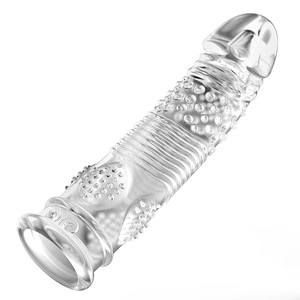 Manchon d'extension de pénis en forme de préservatifs, jouets sexuels réutilisables pour hommes retardant l'éjaculation, produits intimes, 1type - Product Image 1