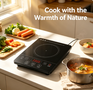 Table de cuisson à <span class=keywords><strong>induction</strong></span> tactile 2000W, puissance réelle 1350W, bobine en cuivre, minuteur LED, avec préréglages pour Roti et thé au lait, plaque vitrocéramique portable pour usage domestique - Product Image 1