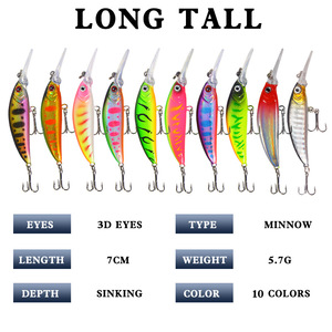 Señuelo Popular Minnow de 6g y 7cm, Cebo Duro Hundible para Pesca de Lubina, Señuelos de Fondo, Equipo de Pesca - Product Image 3