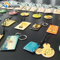 Hochtransparenter Kristall-NFC-Tag 13,56 MHz RFID Proximity-Schlüsselanhänger Kundenspezifische Marke Bürotür-Zugangskontrolle