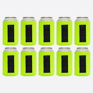 Magnetic Can Coolers 12oz 4mm Neoprene 3 Magnets Collapsible Beer Sleeve Custom Logo Print Golf Cart Tailgate Party <b>BBQ</b> 8 Colors - Product Image 1