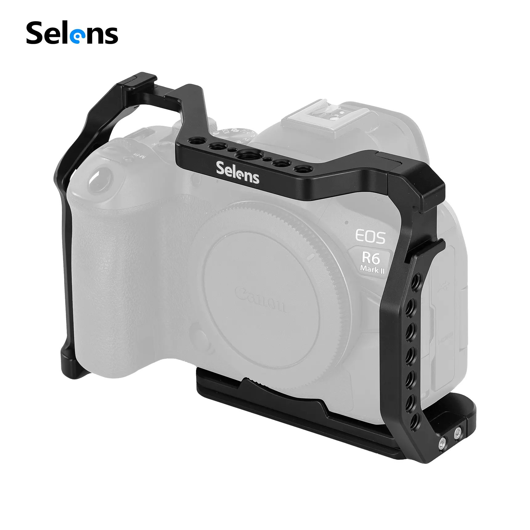 Selens Câmera gaiola dobrável L-suporte para Canon EOS R6 Mark ll Câmera de vídeo equipamento com trilho NATO de liberação rápida montagem em arco