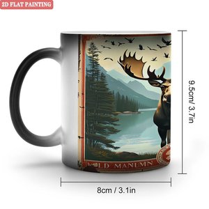 Frosted Black <b>Ceramic</b> <b>Mug</b> 11oz Heat Activated Color Changing Cup Festival Gift Bulk Supply - Product Image 1