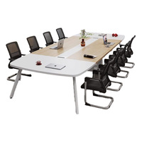 Ensemble de table de conférence de forme barre et de chaises de style minimaliste moderne pour les négociations de bureau et les salles de conférence
