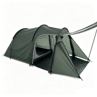 Tente tunnel extensible en fibre de verre avec fenêtres en maille ventilée, tente de camping pliable pour l'extérieur, supporte la personnalisation du logo OEM ODM