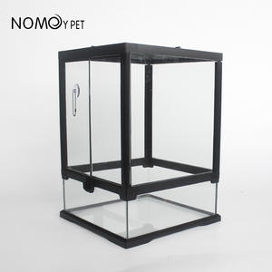 Terrarium en verre pour reptiles ou amphibiens, visuellement attrayant, habitat à vue panoramique avec fonction respirante, motif solide - Product Image 5