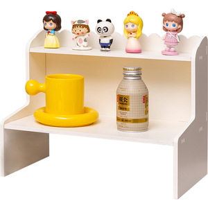 Organisateur de bureau, support de rangement de bureau à 2 niveaux, type rectangulaire, amovible, pour bureau, chambre à coucher, dortoir - Product Image 4