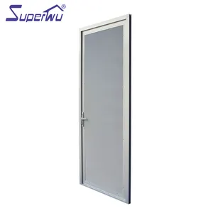 أبواب خارجية مستخدمة من Superhouse للبيع أبواب شبكية متأرجحة بلوحة واحدة من الألومنيوم الخارجي أبواب شبكية متأرجحة من النوع الفرنسي