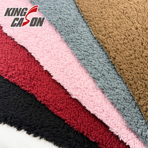 Tela de Franela de Color Sólido de Bajo Gramaje y Bajo MOQ de KINGCASON, Tela Compuesta de <span class=keywords><strong>Sherpa</strong></span> Lisa para Ropa de Invierno Sudamericana - Product Image 3