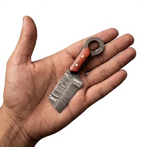 Cuchillo de Supervivencia y Caza de Acero de Damasco Forjado a Mano, Hoja Fija Mini Tipo Drop Point, Mango de Madera, Grado Industrial, para Revendedores OEM 58/60 - Product Image 3