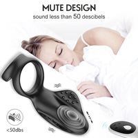 10-Modus Vibrierender Penisring Klitoris-Stimulator Ejakulations-Verzögerer Paar-G-Punkt-Vibrator Doppel-Cockring Sexspielzeug für Männer