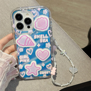 <span class=keywords><strong>Shell</strong></span> Sea Star Glitter Paper Bracelet Safe Bumper TPU Funda para teléfono móvil para <span class=keywords><strong>Iphone</strong></span> 7 8 X Xr Xs 11 12 13 14 15 16 Pro Max - Product Image 4