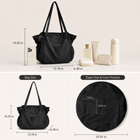 Tas Tote Konvertibel 2 in 1 Custom, Alas Lipat, Kapasitas Besar, Tahan Air, Tas Selempang, Grosir OEM Label Pribadi