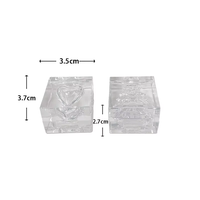 Boîte d'emballage vide en plastique transparente, carrée, pour fard à paupières et blush, couleur personnalisée, avec logo sur mesure, portable