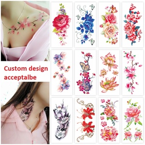 Sexy transferencia de agua Lotus <span class=keywords><strong>hombro</strong></span> flor tatuaje temporal pegatina para mujeres - Product Image 4