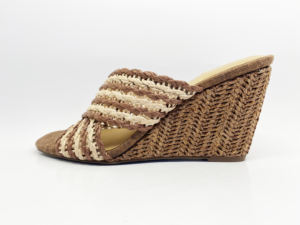 Sandales en <span class=keywords><strong>raphia</strong></span> Sexy à bout ouvert pour femmes sandales à bout carré été fermeture à enfiler résistant à l'usure respirant anti-dérapant pantoufle d'extérieur - Product Image 2