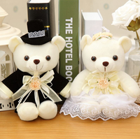 2 pièces/lot, ours en peluche pour couple en vrac, jouets en peluche mignons pour les amoureux, ours en peluche pour mariage