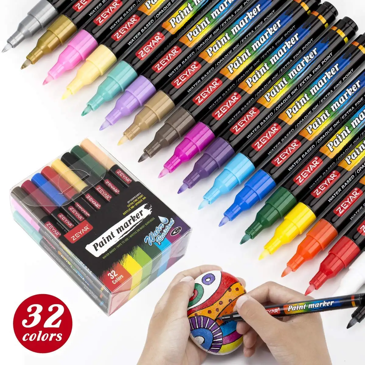 Kunden spezifische Zeyar Marke ZP1132 Glitter Marker wasser basierter Tinten ventil-Action-Stift trocken schnell permanent schreibt auf den meisten Oberflächen