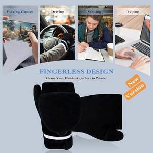 MKEFMEI Gants chauffants USB sans doigts pour hommes femmes mitaines de travail chaudes d'hiver couverture complète/demi-mains sans batterie snowboard - Product Image 5