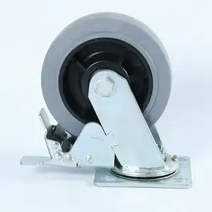 hot sale gray tpr electrically heavy duty trolley swivel castor 6 inch conductive caster wheels