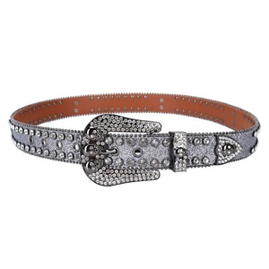<b>Red</b> Rhinestone Skull <b>Belt</b> Alloy Pin Buckle Hip Hop Style Metal <b>Belt</b> 105cm 115cm 125cm 135cm - Product Image 3