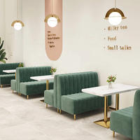 Ensemble de mobilier de restaurant commercial de style occidental, design moderne, pour restauration, cafétéria, café, bar à café, avec banquettes et table à manger