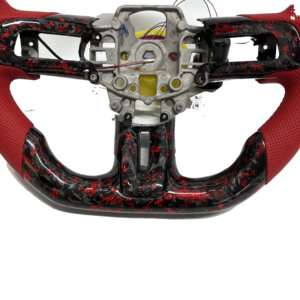 Volant personnalisé en fibre de carbone forgée <span class=keywords><strong>rouge</strong></span> LED en cuir véritable pour Ford <span class=keywords><strong>Mustang</strong></span> 2014-2023 – <span class=keywords><strong>Prix</strong></span> usine – Personnalisation sur mesure - Product Image 4