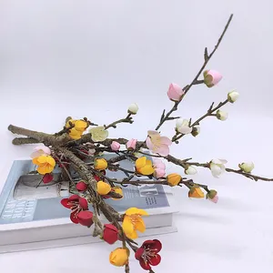 Cherry Classic Natural Structure Artificial Cherry Blossom Flowers Silk Short Stem Cherry Blossom Branches