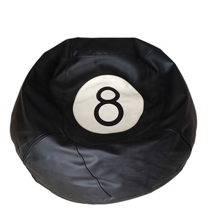 Personnalisé noir 8 boules de billard pouf canapé Faux <span class=keywords><strong>cuir</strong></span> enveloppement pouf chaise chambre salon confortable amusant paresseux canapé - Product Image 6