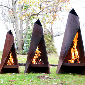 Brasero d'extérieur scandinave en Corten, conception de combustion efficace sans fumée à flux d'air, construction renforcée avec joints de coin soudés - Product Image 5