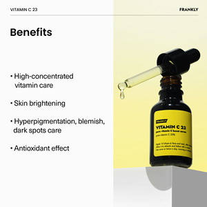 เซรั่มวิตามินซี 23% ของ FRANKLY ช่วยปกป้องผิวจากอนุมูลอิสระ เหมาะสำหรับการดูแลจุดด่างดำ พร้อมช่วยเพิ่มความกระจ่างใส ขนาด 30 มล. - Product Image 2