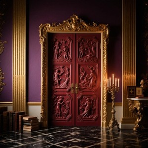 Porte principale à double ouverture de <span class=keywords><strong>château</strong></span> sculpté classique de style européen, entrée d'église, porte solide arquée en teck - Product Image 5