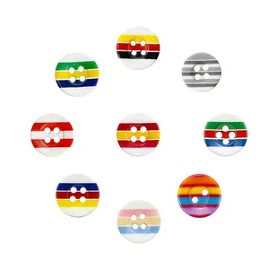Wholesales Custom Fashion round colourful 2 holes 4 holes 18L sewing resin button for shirt
