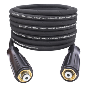 DN10 3/8 "* <span class=keywords><strong>1SN</strong></span> <span class=keywords><strong>2SN</strong></span> резиновый шланг для мойки давления гидравлический шланг в сборе с большой гайкой M22 поворотные соединители - Product Image 2