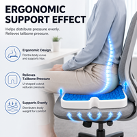 Coussin de siège ergonomique en gel avec surface rafraîchissante et zone de soulagement du coccyx pour chaise de bureau, voiture, maison et fauteuil roulant