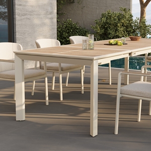 Tavolo <span class=keywords><strong>da</strong></span> Pranzo <span class=keywords><strong>da</strong></span> <span class=keywords><strong>Giardino</strong></span> Estensibile di Lusso con Telaio in Alluminio per Tutte le Stagioni, Set Moderno di Tavolo e Sedie <span class=keywords><strong>da</strong></span> Esterno - Product Image 2