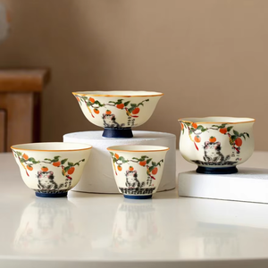 <span class=keywords><strong>Taza</strong></span> de Té de Cerámica Blanca Estilo Chino de Alta Calidad, <span class=keywords><strong>Taza</strong></span> Individual Vintage para Té - Product Image 1