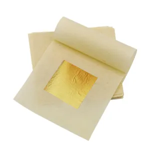 2.5*2.5Cm 24K Lembar Daun Emas Hoja De Oro untuk Dekorasi Makanan Minuman Perawatan Kulit Penyepuhan Asli Daun Foil Emas Dapat Dimakan