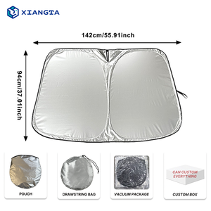 XIANGTA 57*31,5 pulgadas parasol delantero <span class=keywords><strong>de</strong></span> coche plegable Ventana <span class=keywords><strong>de</strong></span> coche Tesla modelo Y Modelo 3 parasol <span class=keywords><strong>de</strong></span> coche portátil para Protector <span class=keywords><strong>de</strong></span> parabrisas - Product Image 4