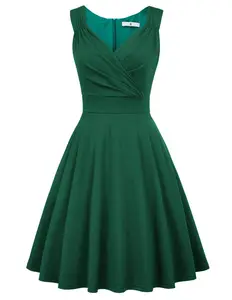 2022 new arrival clothing manufacturers custom Women summer dress casual apparel women lady elegant midi length dresses