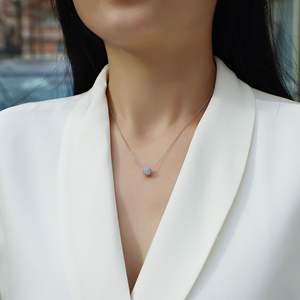 Joyería de moissanita al por mayor redondo <span class=keywords><strong>25</strong></span> plata simple dulce moda VVS1 colgante collar de joyería de moissanita para regalo de cumpleaños - Product Image 4