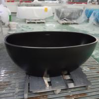 Baignoire Moderne Design en Travertin Baignoire Tostone Autoportante en Résine de Pierre Baignoire à Surface Solide pour Villa Salle de Bain