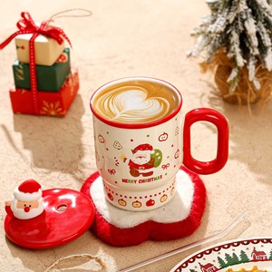 Mug de voyage en céramique 400 ml à motif de Noël original avec couvercle et paille en verre – Écologique, réutilisable, idéal comme cadeau - Product Image 2