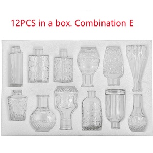 Mini jarrón de cristal de pequeño calibre con relieve retro de estilo europeo para flores secas, capullos y cultivo de agua - Product Image 6