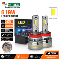 Approvisionnement en gros : Phare LED G19W H11 200W 48000LM à haut lumen, 9-60V, avec driver externe, sans erreur, réponse rapide pour véhicules utilitaires