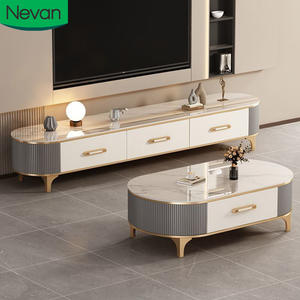 <span class=keywords><strong>Meuble</strong></span> <span class=keywords><strong>TV</strong></span> carré moderne pour salon, avec plateau en pierre frittée, design dernier cri, prix de gros, personnalisable - Product Image 1