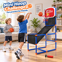 Kinder-Basketball-Wurfmaschine mit Ballrückführungsrampe, Indoor-Sportspielset für Großhändler und Online-Händler