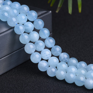 Cuentas Redondas de Aguamarina Natural Azul Cielo Claro, Cuentas Sueltas de Cristal de Berilo para Pulsera, Collar, Joyería Hecha a Mano. Color: # 29 30 - Product Image 1