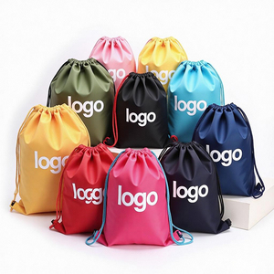 Eco-friendly Shopping Bags String Nylon Waterproof Drawstring Bag Custom logo Backpack Gym Sport Drawstring Bag with logo